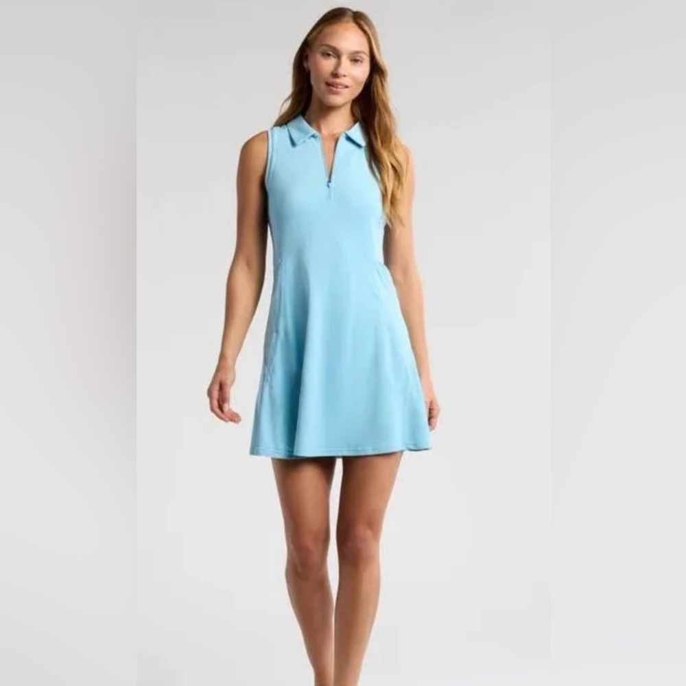 Zella Replay Sleeveless Polo Dress and Shorts Set